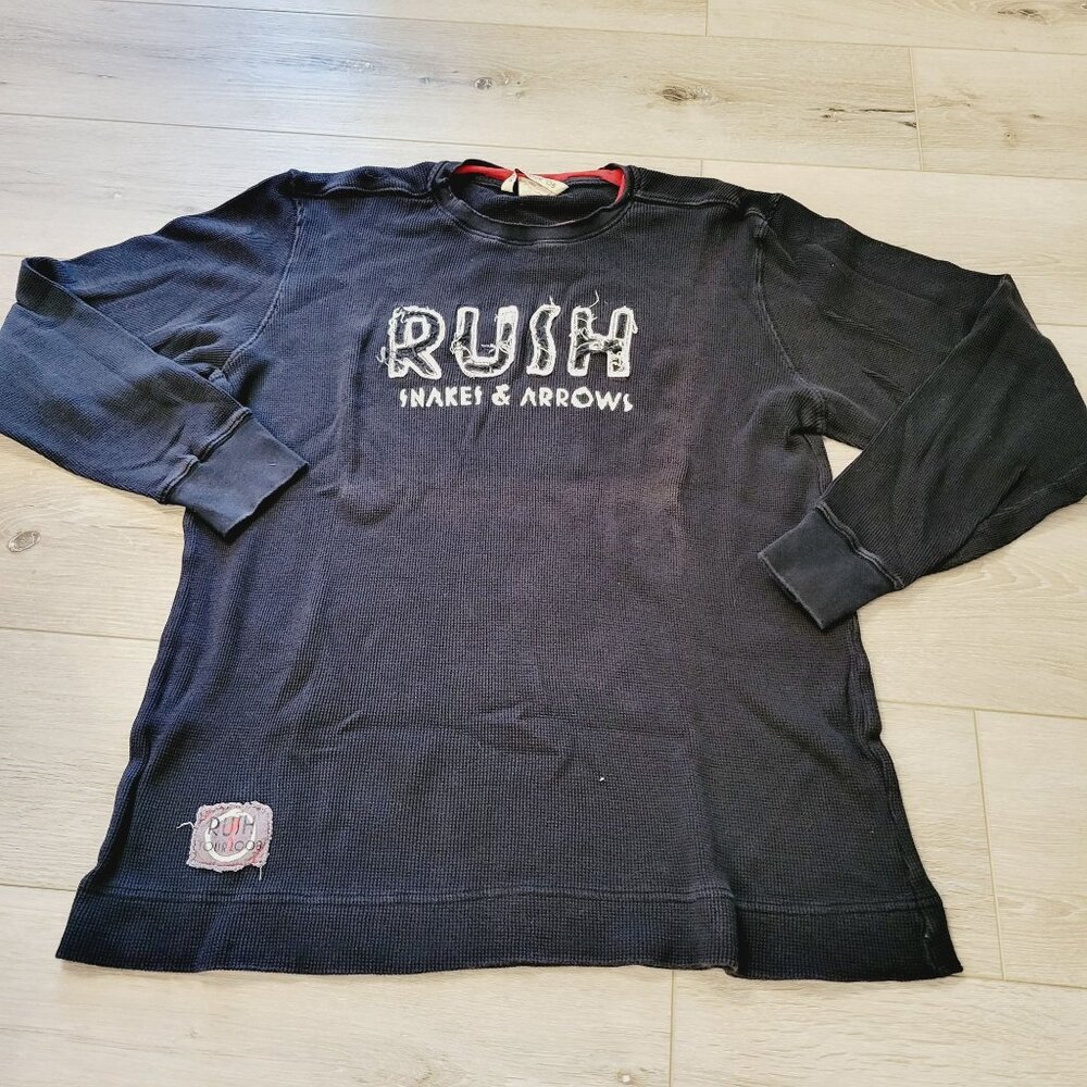 Rush Snakes & Arrows Tour 08 Black Long Sleeve Thermal Shirt Sz M
